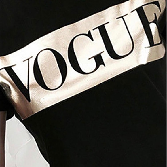 Short Sleeve Letter Print Top Vogue - Picture 2 of 2